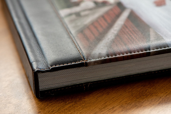 Printed Leather Corner Stitching